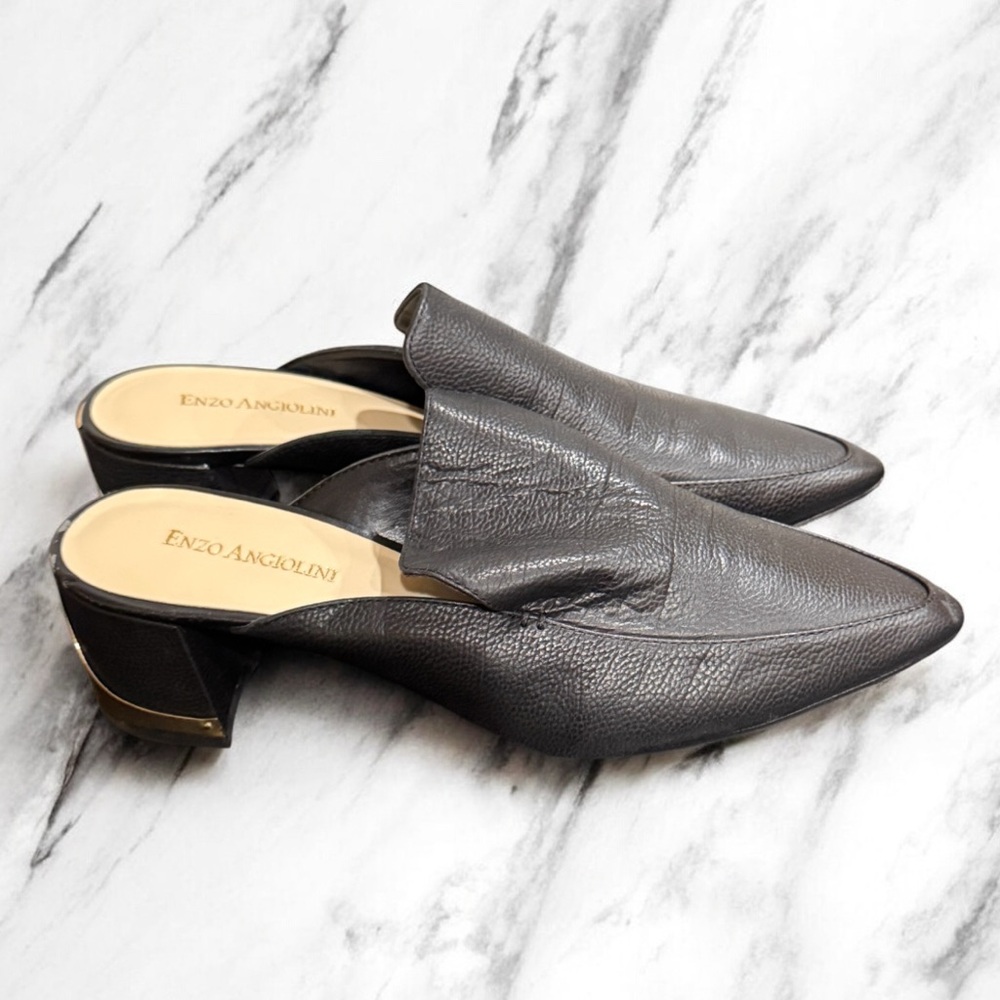 Enzo Angiolini Dellwin Black slipon mules shoes NWOT 8.5